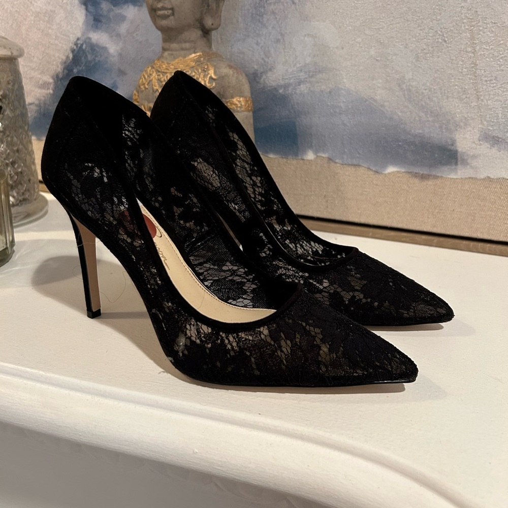 Jessica Simpson Black Lace Heels